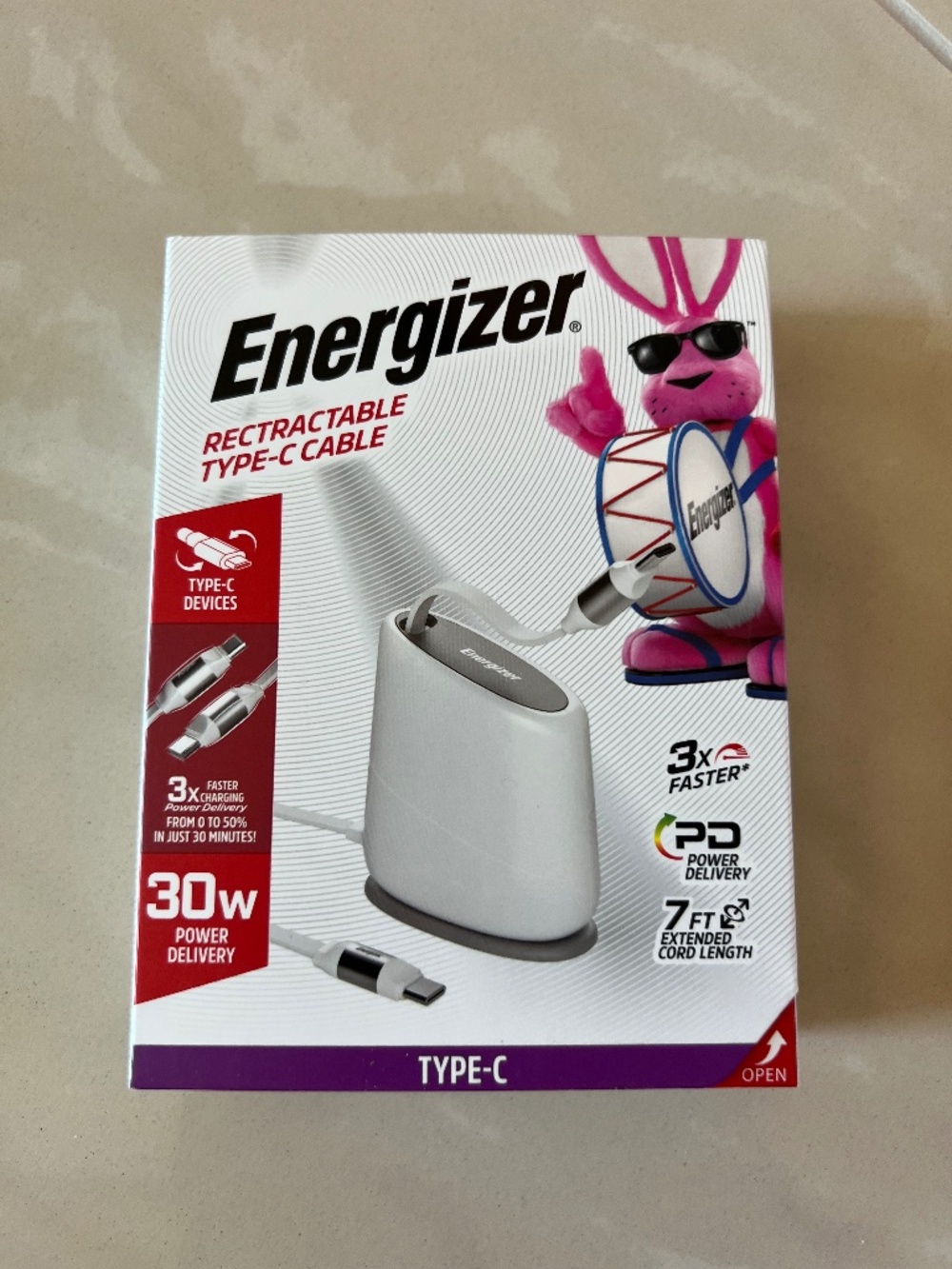 #2911 Energizer retractable USB-C cable